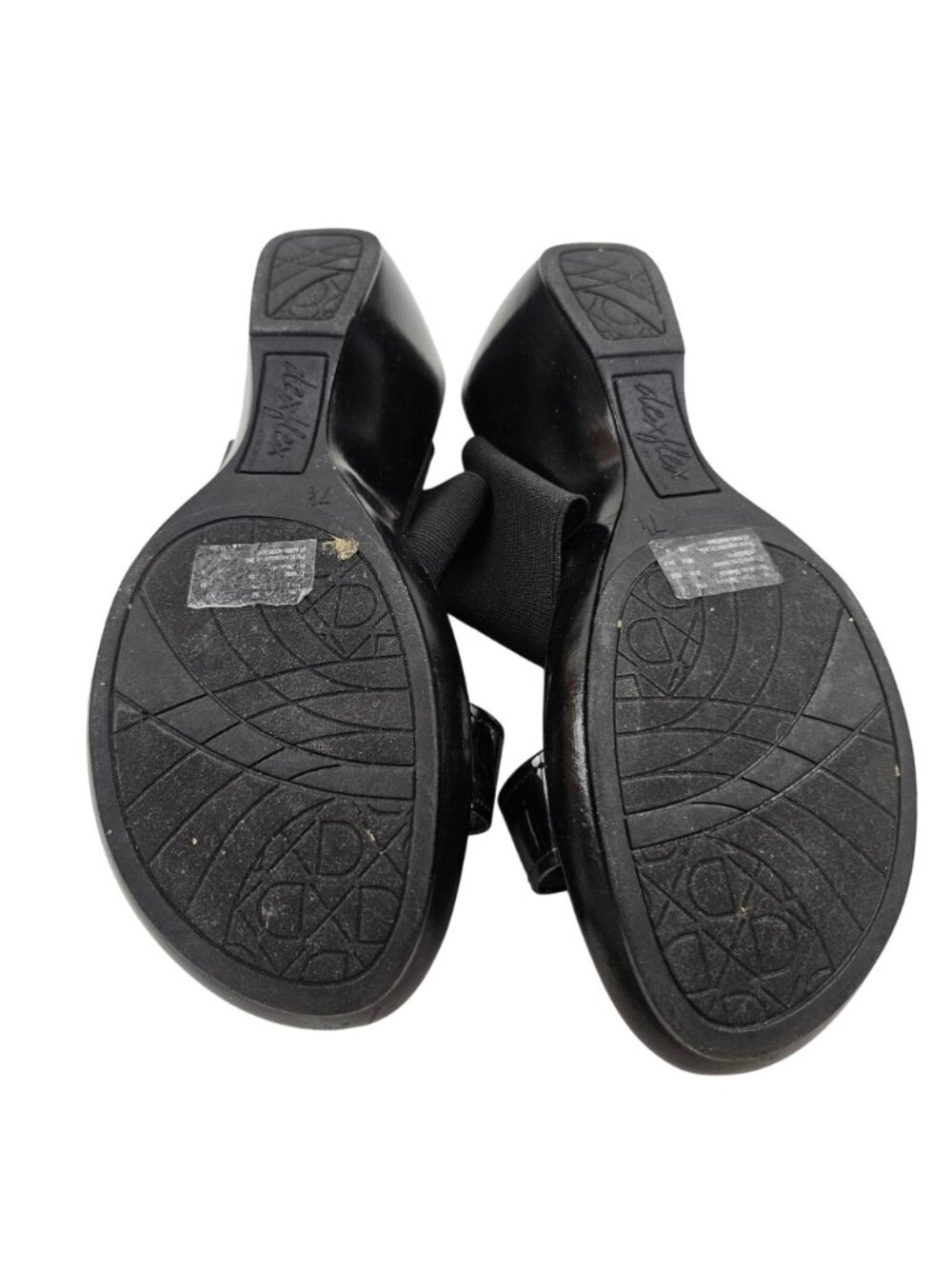 Dexflex By Dexter Sandals Womens Size 7.5M Wedge Heel Black Slide Shoes Comfort - Picture 10 of 10